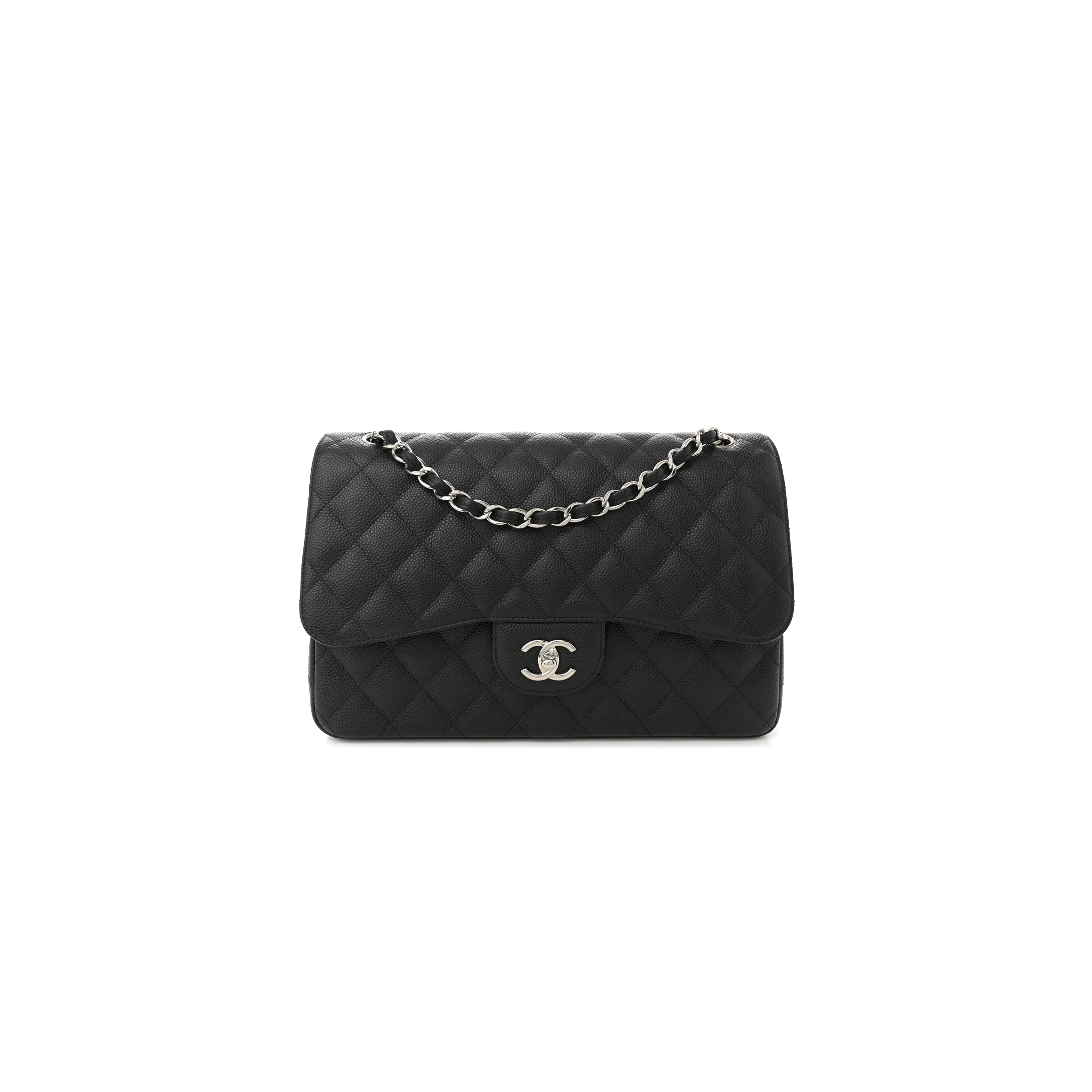 CHANEL CAVIAR QUILTED JUMBO DOUBLE FLAP BLACK 1633607 (30*20*9cm)